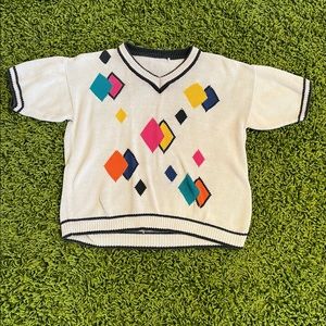 Vintage 80s Geometric Knit Sweater